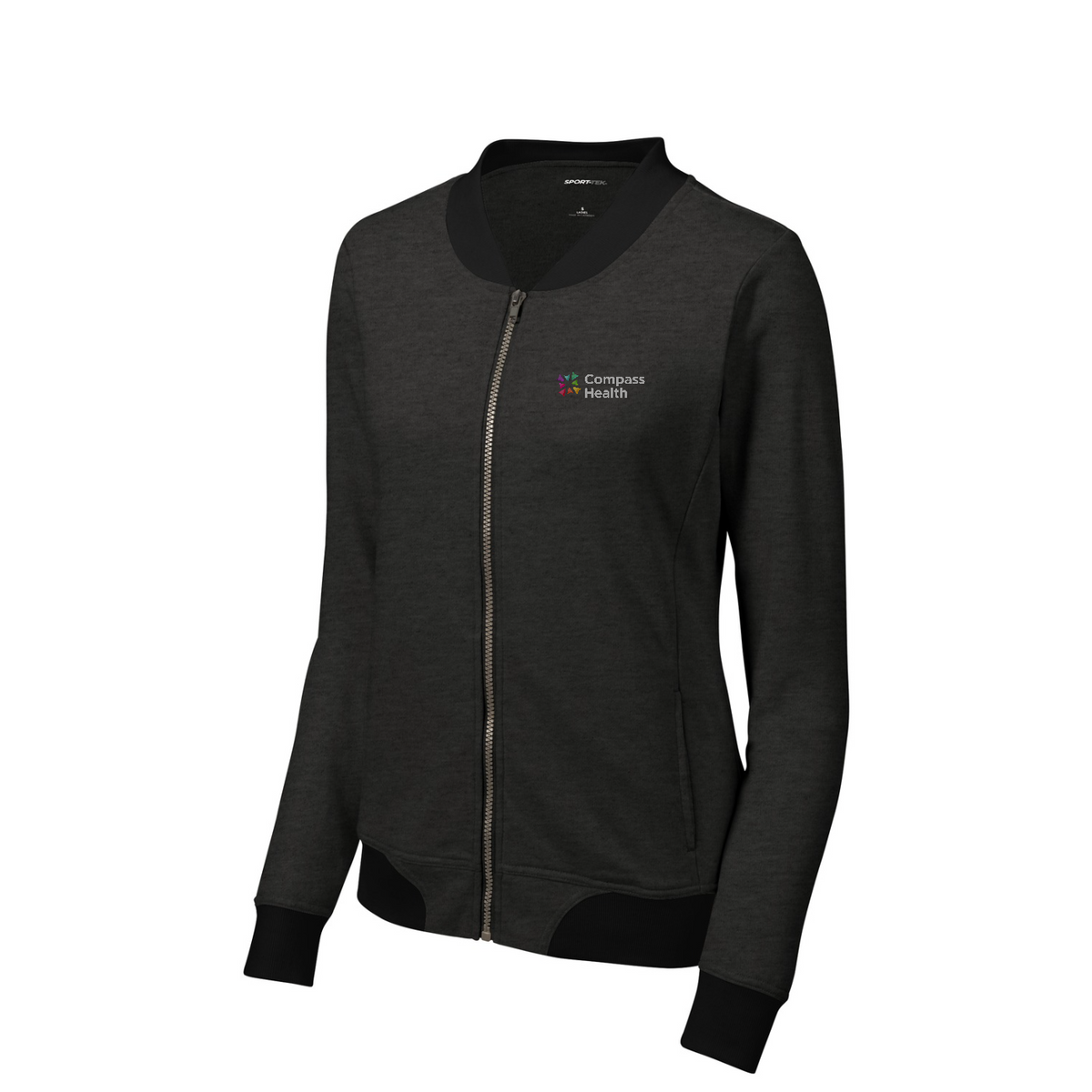 Sport-Tek  Women's Lightweight French Terry Bomber — Heather Black