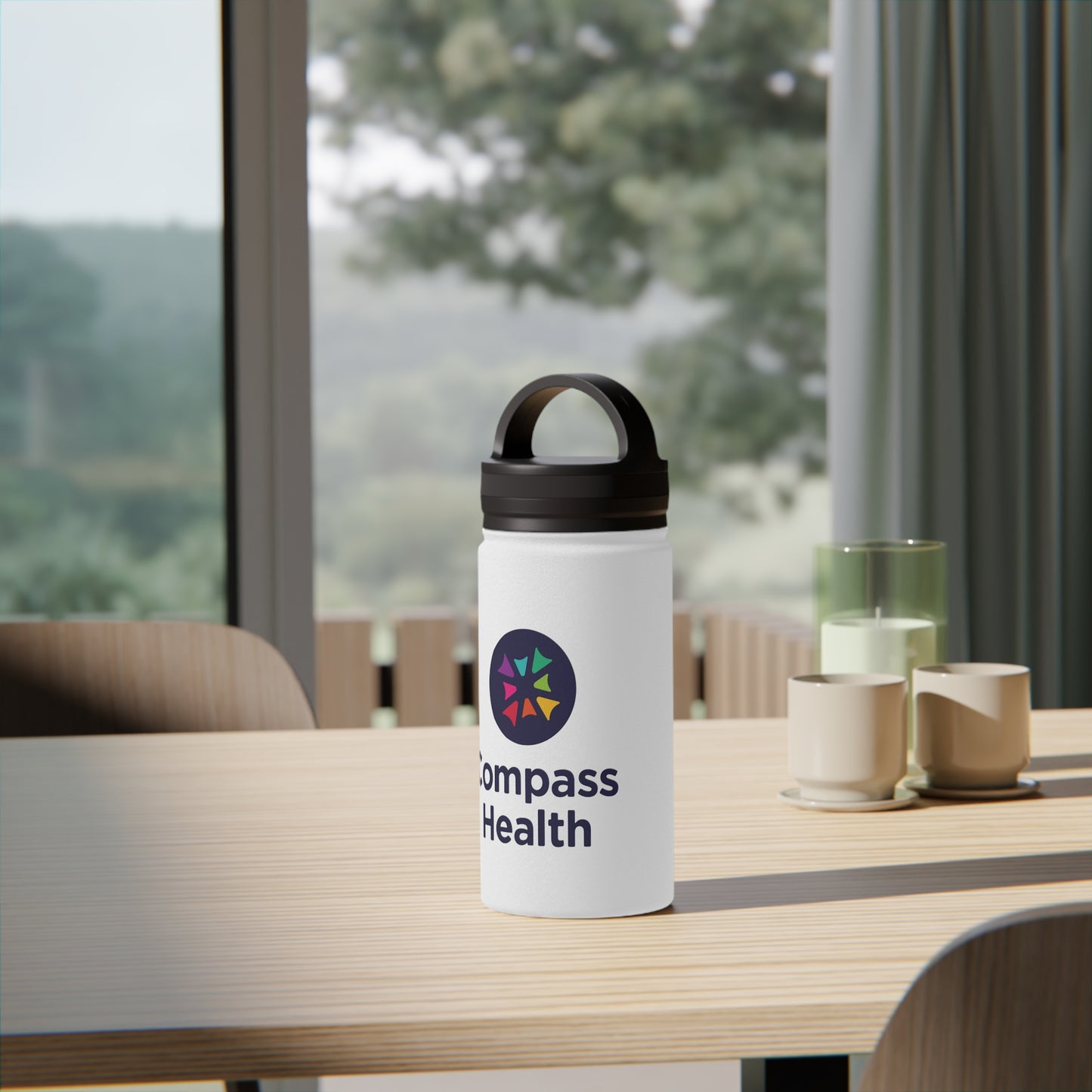 Stainless Steel Water Bottle, Handle Lid