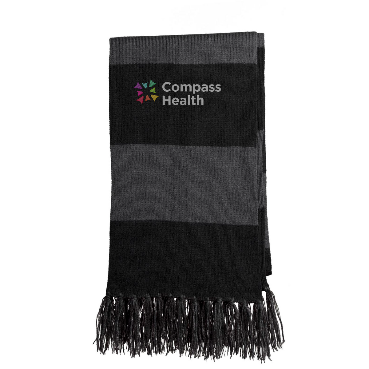 Sport-Tek Spectator Scarf — Black/ Iron Grey