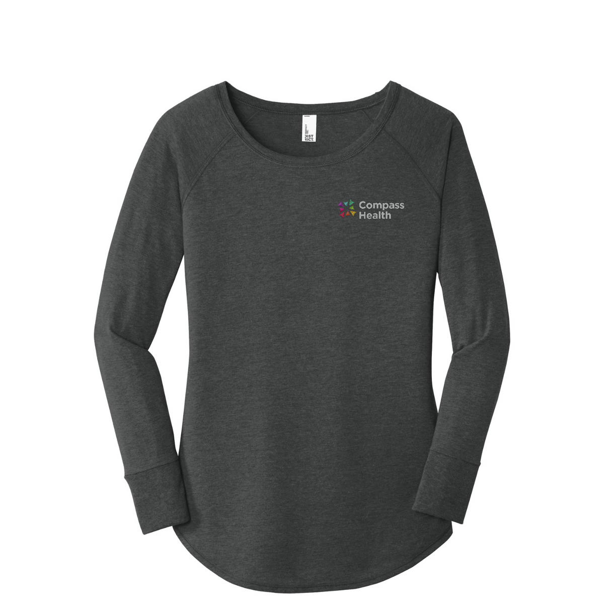 District  Women's Perfect Tri  Long Sleeve Tunic Tee — Black Frost