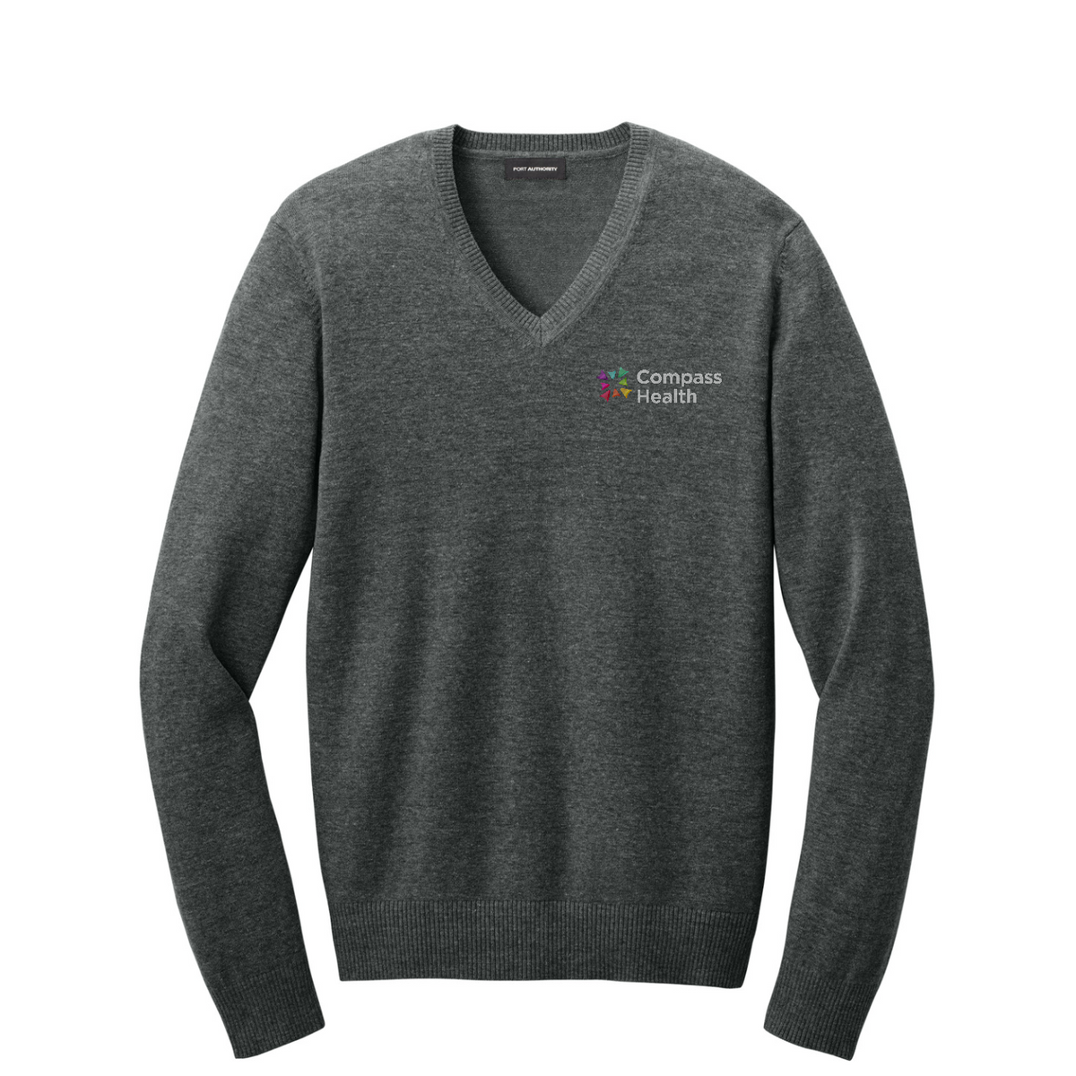 Port Authority Easy Care V-Neck Sweater — Charcoal Heather