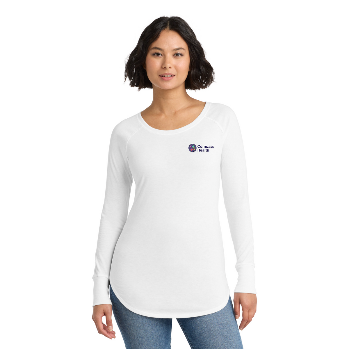 District  Women's Perfect Tri  Long Sleeve Tunic Tee — model