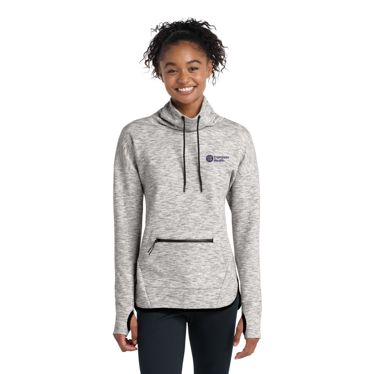 Sport-Tek Women's Triumph Cowl Neck Pullover — model