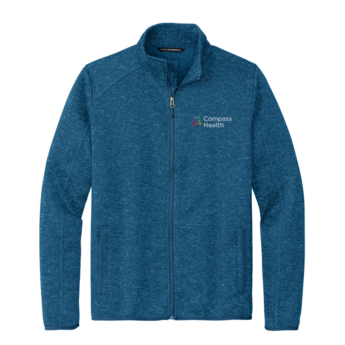 Port Authority Sweater Fleece Jacket — Medium Blue Heather