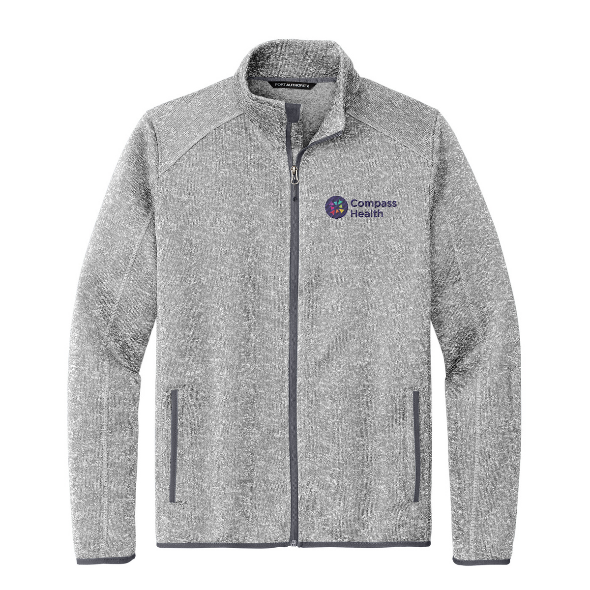 Port Authority Sweater Fleece Jacket — Grey Heather