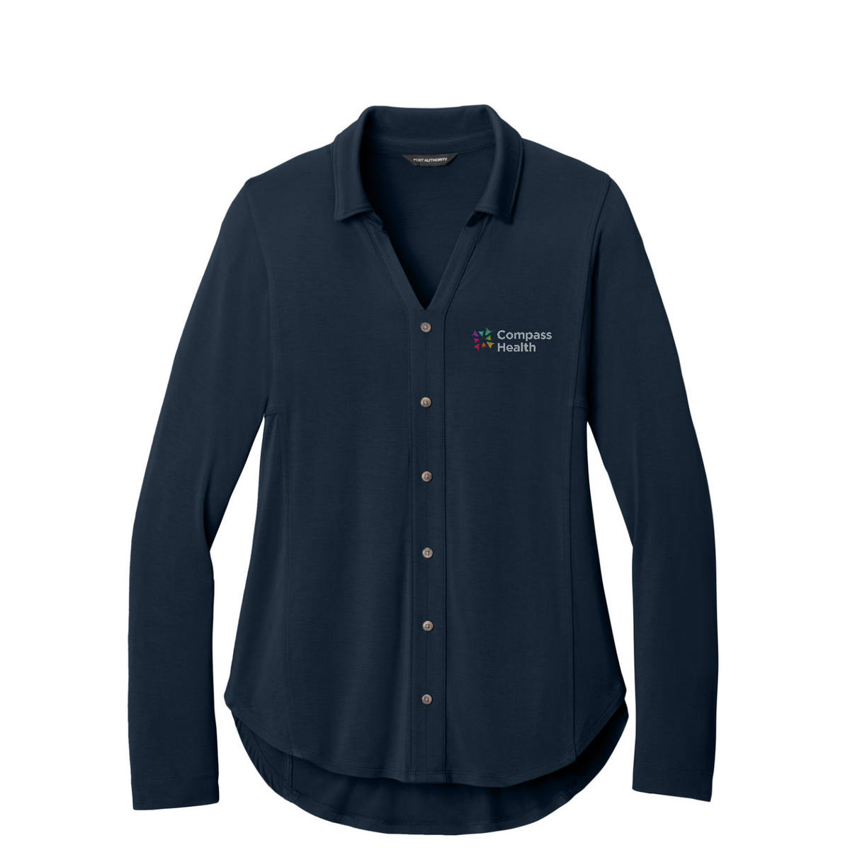 Port Authority Women's Luxe Knit Button Tunic — River Blue Navy