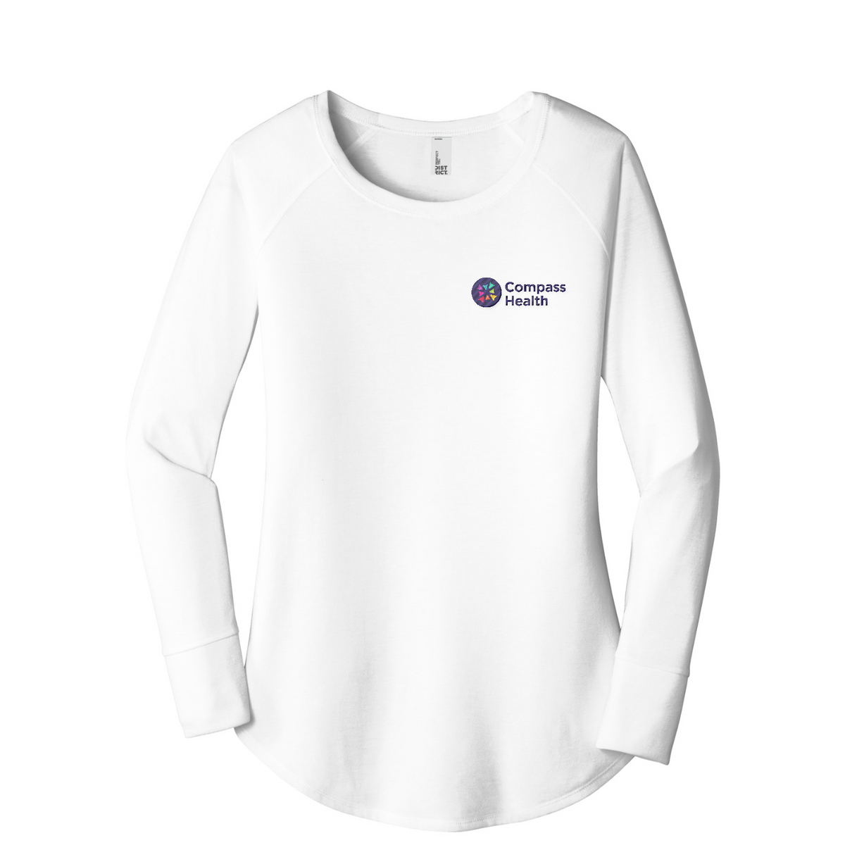 District  Women's Perfect Tri  Long Sleeve Tunic Tee — White