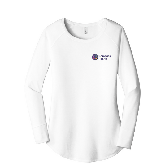 District  Women's Perfect Tri  Long Sleeve Tunic Tee — White