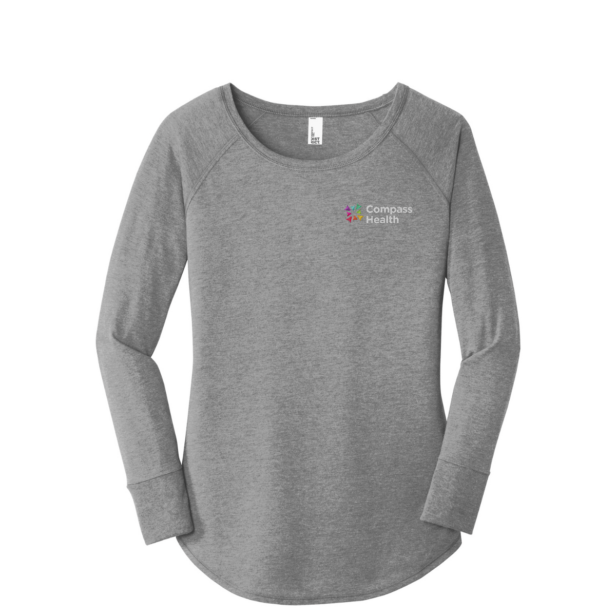 District  Women's Perfect Tri  Long Sleeve Tunic Tee — Grey Frost