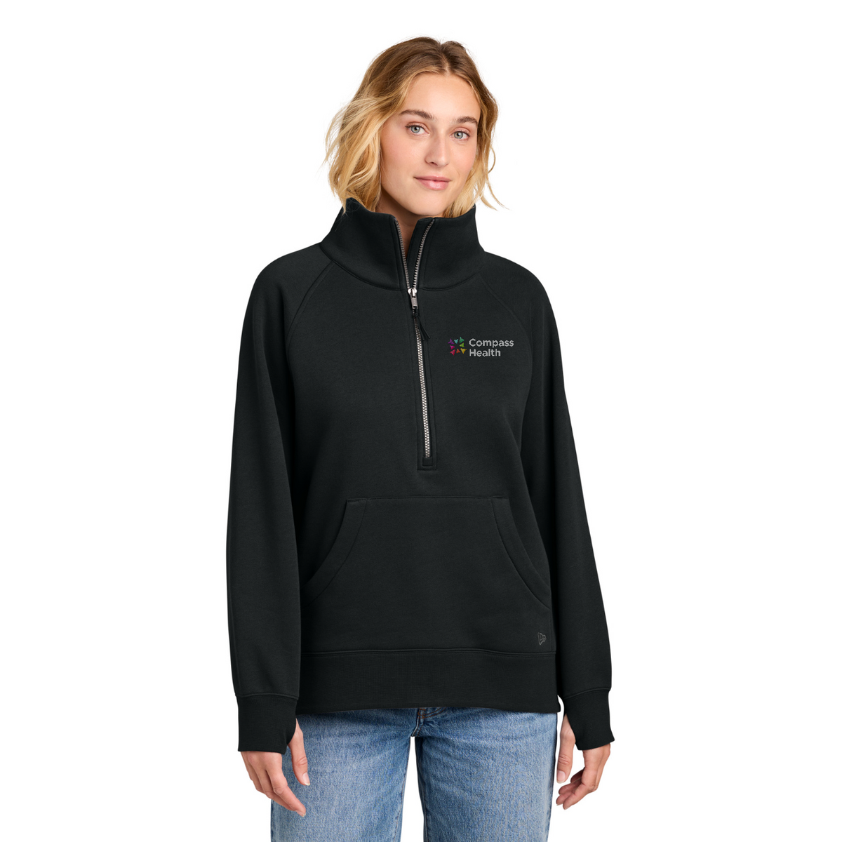 New Era Women's Heritage Fleece 1/2-Zip — model