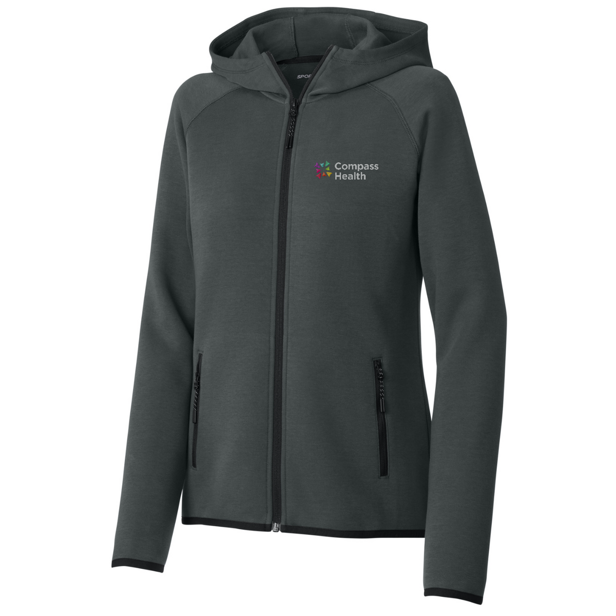 Sport-Tek Women's Phenom Full-Zip Hoodie — Iron Grey