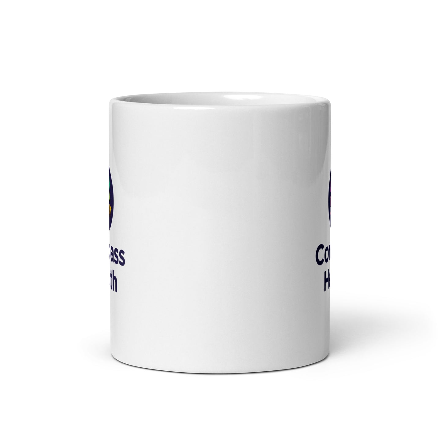 White glossy mug - Compass Health