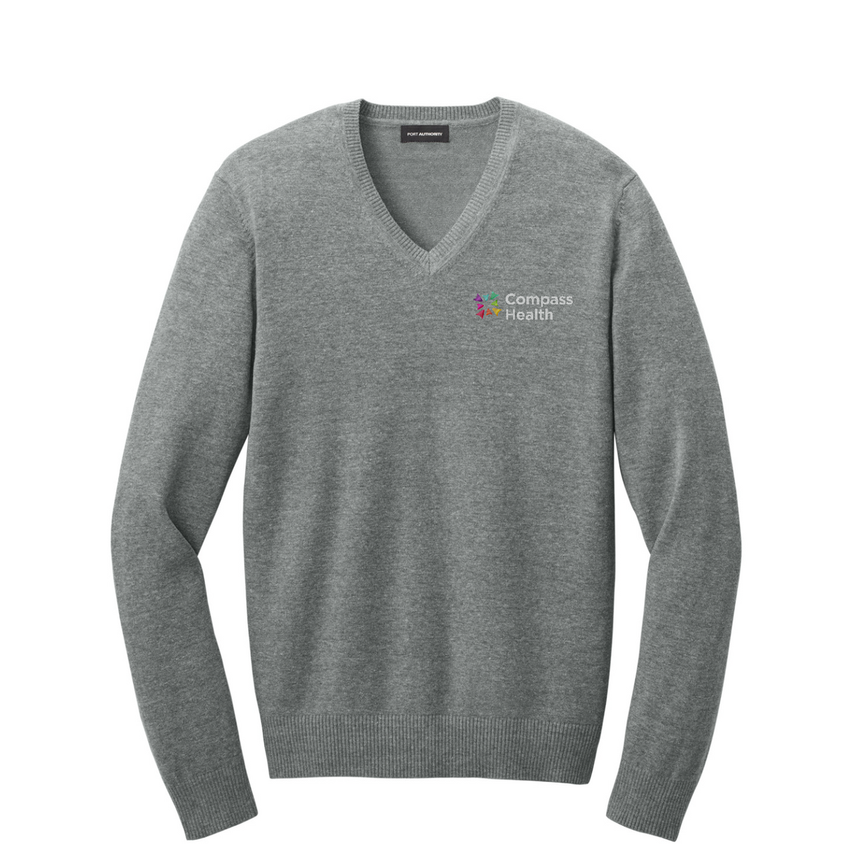 Port Authority Easy Care V-Neck Sweater — Medium Heather Grey